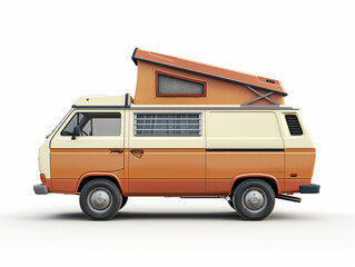 Fototapeta premium Camper van isolated on a white background
