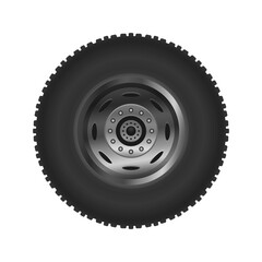 wheel detail side view isolated on white background, vector illustration eps can be customized. car wheels, trucks etc. free to apply and use.