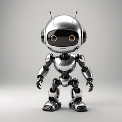 Sleek Silver and Black Robot FutureTech Innovation Concept