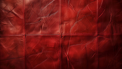 Vintage Vibes: Red Napa Leather Background with Old Diary Texture