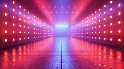 Obraz premium Showcase LED light network icon grid realistic detailed