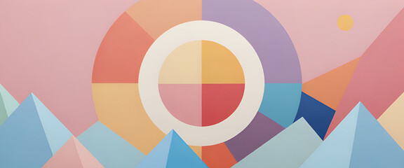 Obraz premium illustrazione con elementi geometrici a tema minimalista astratto contemporaneo