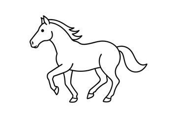 Cartoon brown horse running on vector