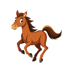 Cartoon brown horse running on vector