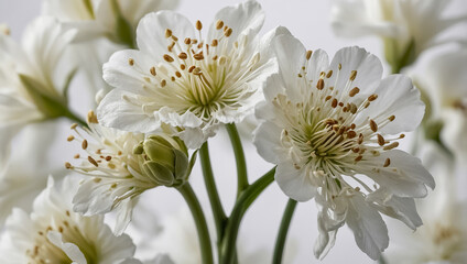 beautiful white flowers macro blooming