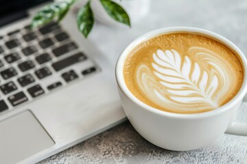 Indulge in the delights of a cyber cafe experience, where virtual baristas and chic design elevate your coffee break, with copy space to enhance your messaging