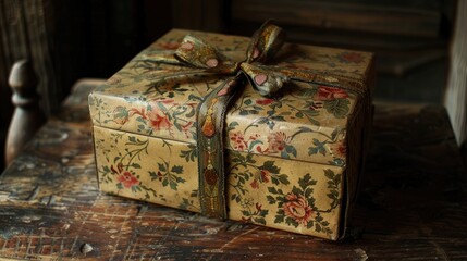 Vintage present in decorated box