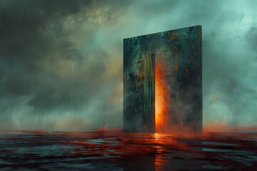 Mysterious Portal in a Surreal Landscape