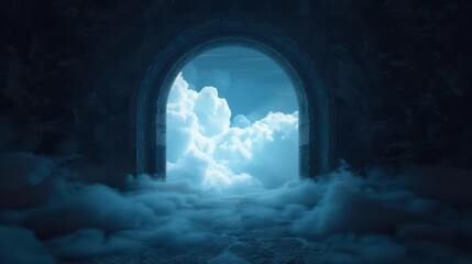 Unleash the possibilities of a teleport gate in the digital realm, offering instant access to uncharted destinations, with copy space for your message to transport and inspire