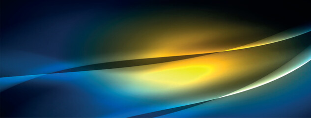 Neon light glowing waves and lines background set for wallpaper, business card, cover, poster, banner, brochure, header, website