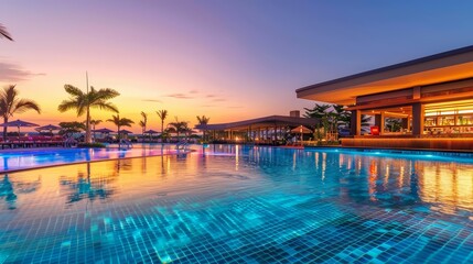Fototapeta premium A stylish pool with a swim-up bar