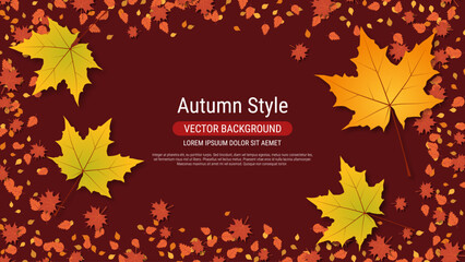 Autumn theme elegant vector background. Design for presentation, website, landing page, wallpaper, flyer, booklet, banner