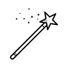 Magic wand , sorcery - vector icon