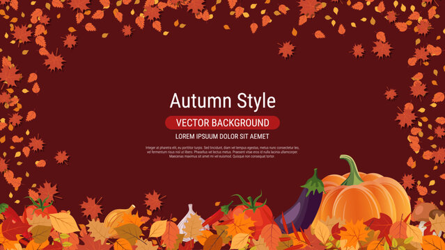 Autumn theme elegant vector background. Design for presentation, website, landing page, wallpaper, flyer, booklet, banner