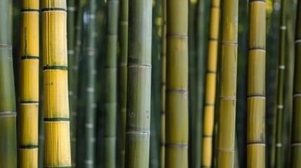 Minimalist bamboo forest, capturing serene order, in a style blending documentary, editorial, and magazine photography