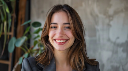 Fototapeta premium Professional Corporate Business Smiling Woman Medium shot Stock Images