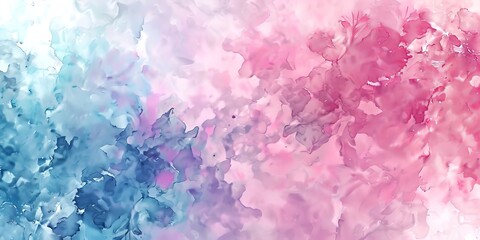 Fototapeta premium Abstract watercolor art in pink and blue tones. Concept of fluid painting, artistic background, vibrant hues, and modern art. Copy space. Banner