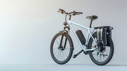 Fototapeta premium Lithium-ion cell pack in an electric bicycle demonstrating eco-friendly transportation and efficiency. Lithium-ion cell pack