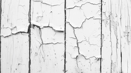 Obraz premium White wooden background with crack texture Vintage nature wall decor mockup Grunge vertical backdrop with space