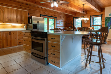 Staged Log Home Interior Photography