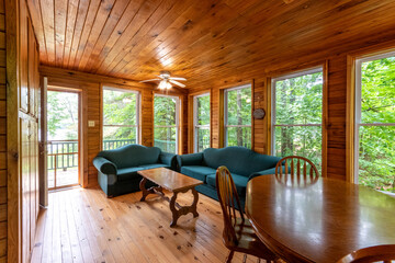 Naklejka premium Staged Log Home Interior 