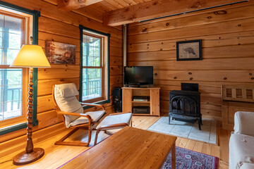 Staged Log Home Interior Photography