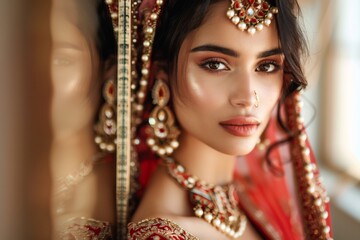 Beautiful Indian Bride in Traditional Jewelry Portrait