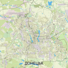 Donetsk, Ukraine map poster art