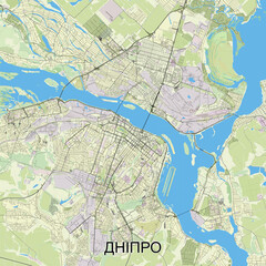 Dnipro , Ukraine map poster art