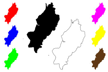 Manabi Province (Republic of Ecuador, Provinces of Ecuador) map vector illustration, scribble sketch Manabi map....