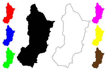 Fototapeta premium Zamora Chinchipe Province (Republic of Ecuador, Provinces of Ecuador) map vector illustration, scribble sketch Zamora-Chinchipe map