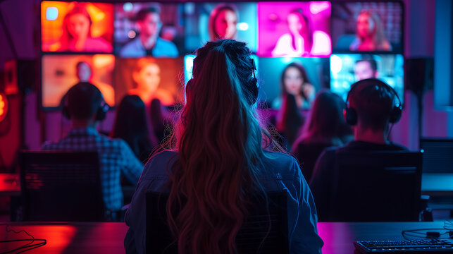 virtual meeting with multiple participants, indicating a collaborative environment focused on communication and teamwork via digital platforms