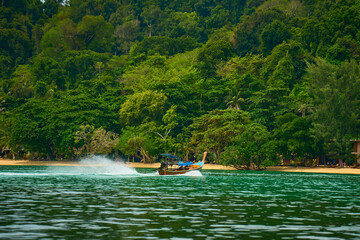 Thai motorboats at sea