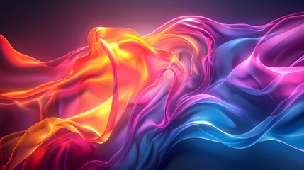 Futuristic abstract background with colorful glowing lines forming shapes