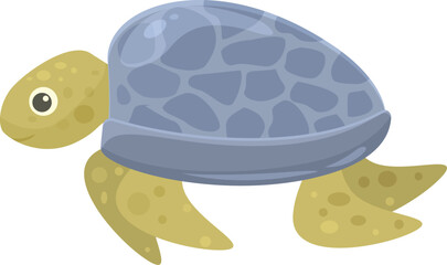 Cheerful sea turtle gracefully navigating the vast expanse of the ocean