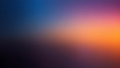 Obraz premium Dark blurry abstract gradient background, grainy texture, pink, orange, blue, black colors, copy space