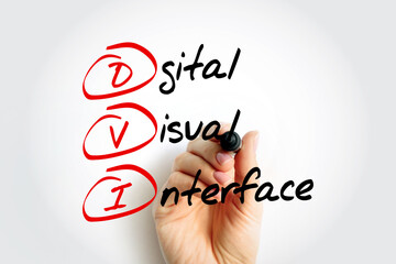 DVI - Digital Visual Interface acronym, technology concept background