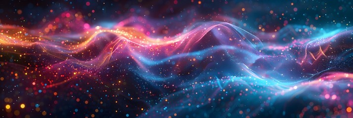 Fototapeta premium Abstract digital background. Can be used for technological processes, neural networks and AI, digital storages, sound and graphic forms, science, education, etc.