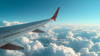 Obraz premium Wing from Passenger Plane