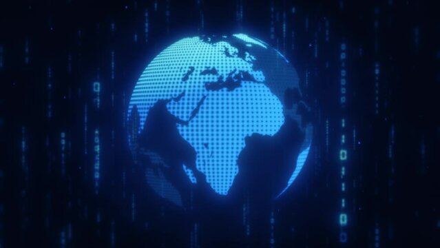 Cyber security worldwide network concept, blue planet in the net of padlocks. Global prevention of malicious attacks, international computer systems resilience from hacker threats