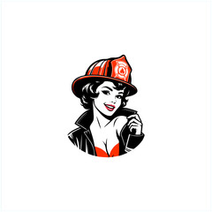 pinup girl firefighter hoy drawing