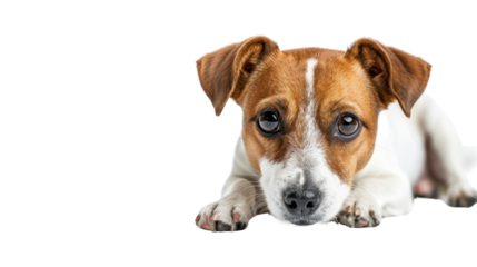 Cute small dog Jack Russell terrier on transparent background