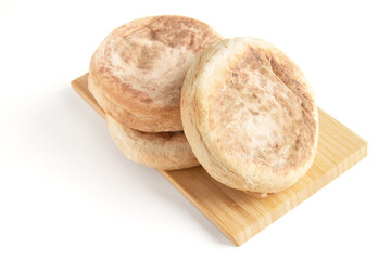 Bolo de caco. Traditional portuguese bread isolated on white