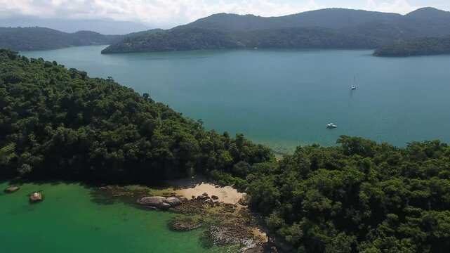 Aerial view of Cotia Island - Paraty, Rio de Janeiro, Brazil