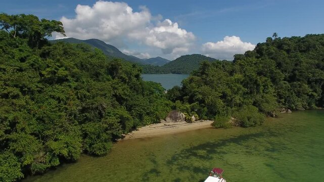 Aerial view of Cotia Island - Paraty, Rio de Janeiro, Brazil
