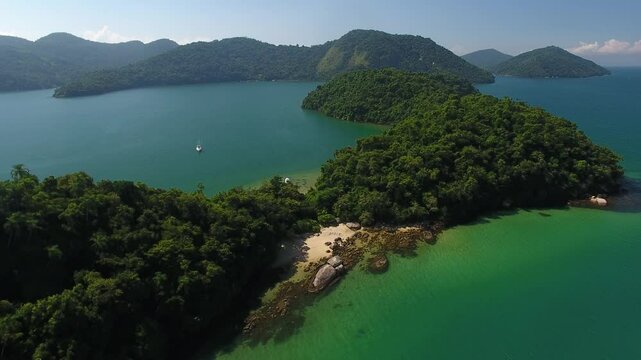 Aerial view of Cotia Island - Paraty, Rio de Janeiro, Brazil