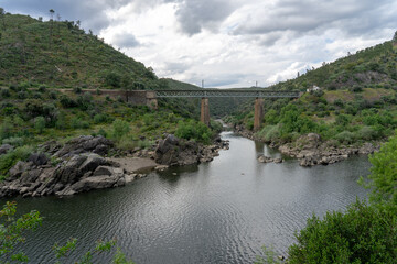 Railway bridge under the river Ocreza, Amieira do tejo, fratel District of Castelo Branco