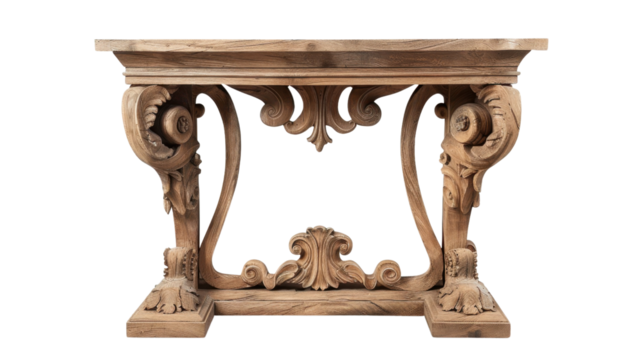 Console table isolated on a transparent background