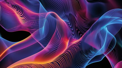 Obraz premium Creative Graphic Design Illustration Featuring Smooth Motion Lines and Colourful Gradients