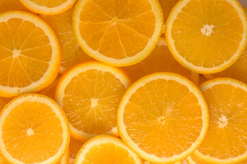 Colorful orange fruit slices